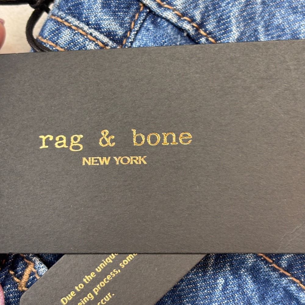 Rag & Bone Lori Mid Rise Wide Leg Jeans Medium Wash Size 30 WDD24F2935OPME New - Picture 12 of 14